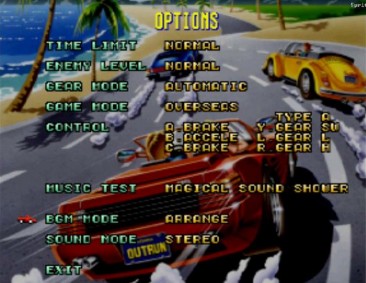 OutRun Options (Sega Saturn)